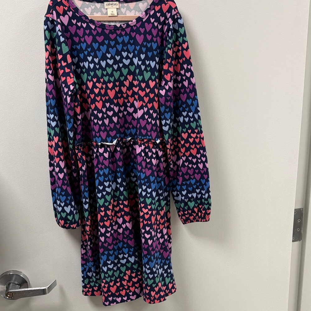 Crewcuts Colorful Heart Print Kids Dress- never worn!